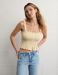 AE Smocked Button-Up Cami