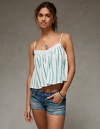 AE Cropped Lace-Trim Cami