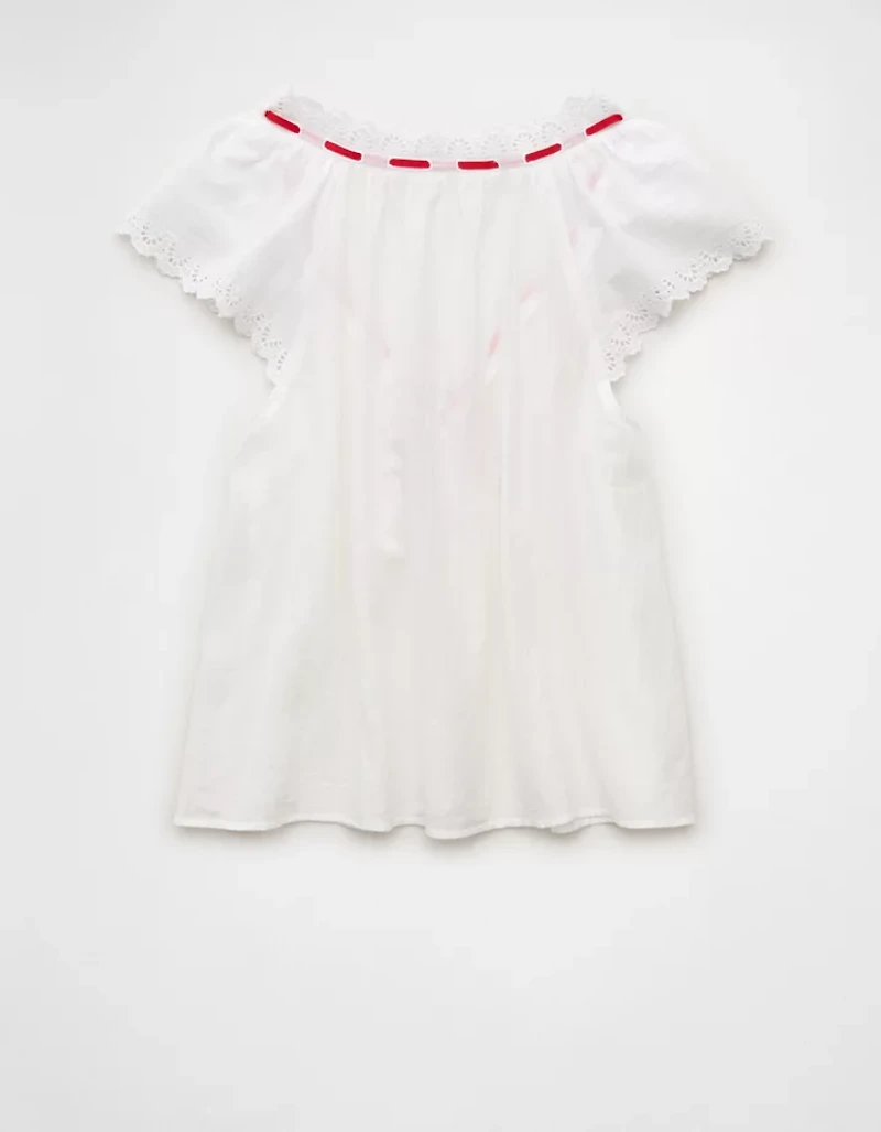 Blouse à manches courtes avec ruban AE
