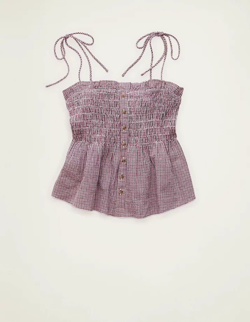 Débardeur boutonné à smocks AE