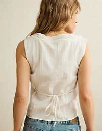 AE Lace-Trim Button-Up Cami