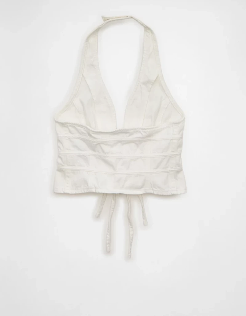 AE Denim Bow-Front Vest