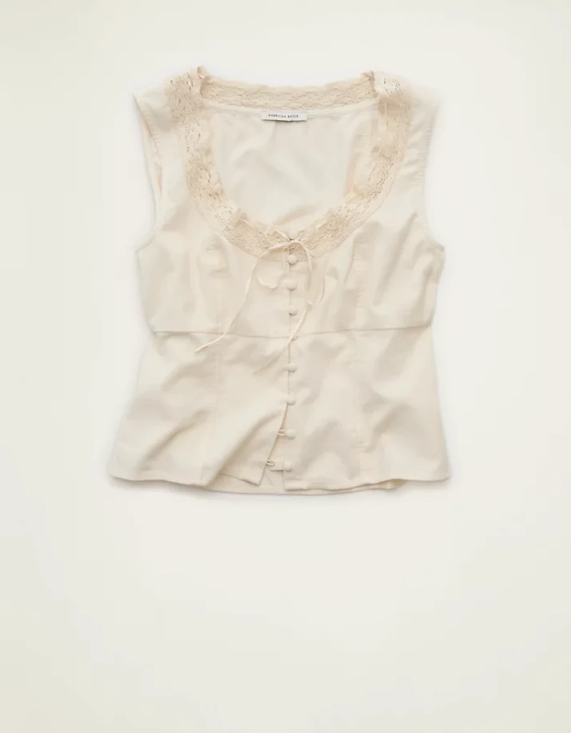 AE Lace-Trim Scoop Neck Tank