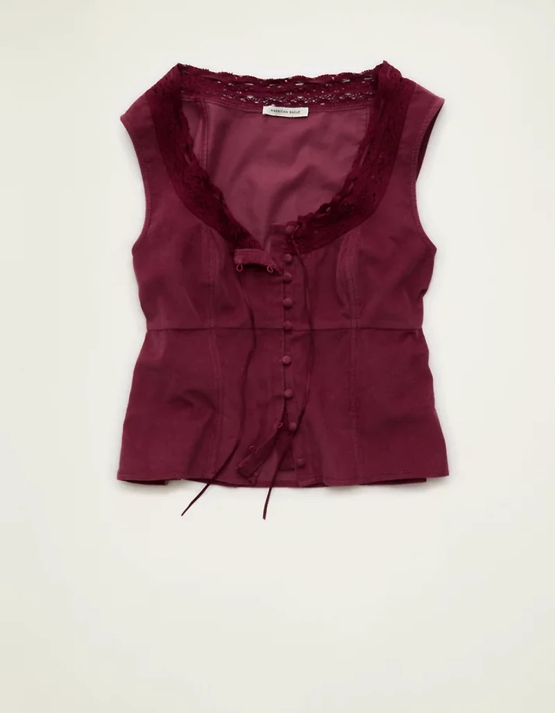 AE Lace-Trim Scoop Neck Tank