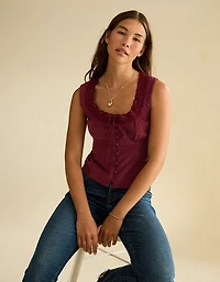 AE Lace-Trim Scoop Neck Tank
