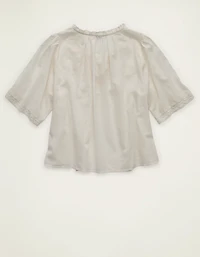 AE Flutter-Sleeve Embroidered Top