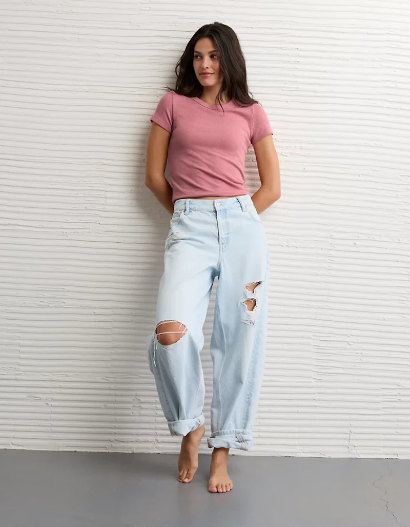 AE Waffle Hey Baby Tee