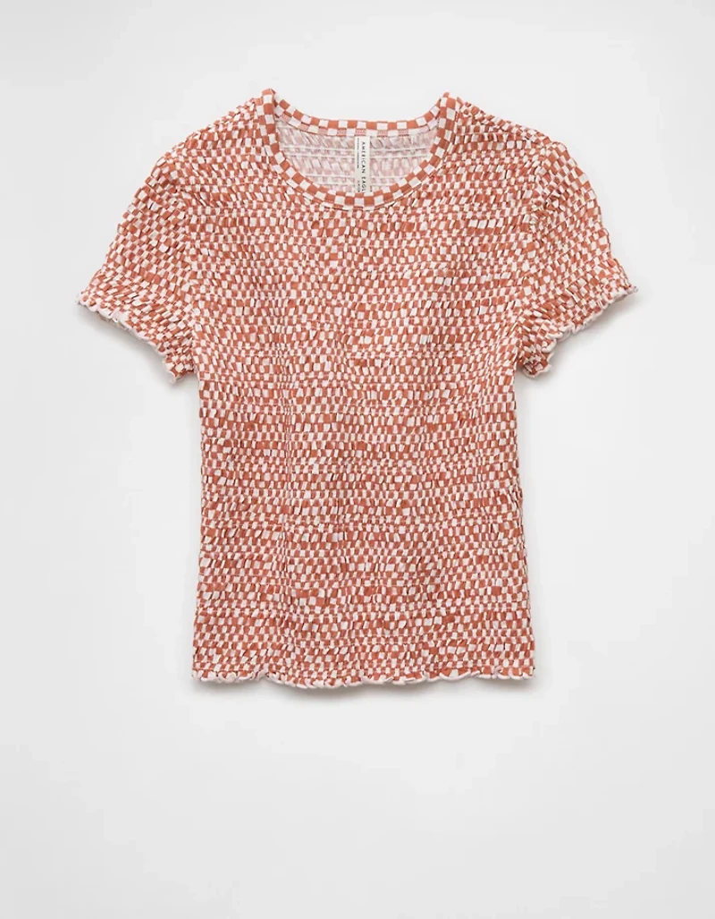 AE Smocked Hey Baby Tee
