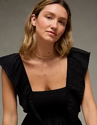 AE Sunchaser Knit Flutter Sleeve Babydoll Shirt