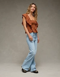 Chemise nuisette en tricot à manches évasées Vive le soleil AE