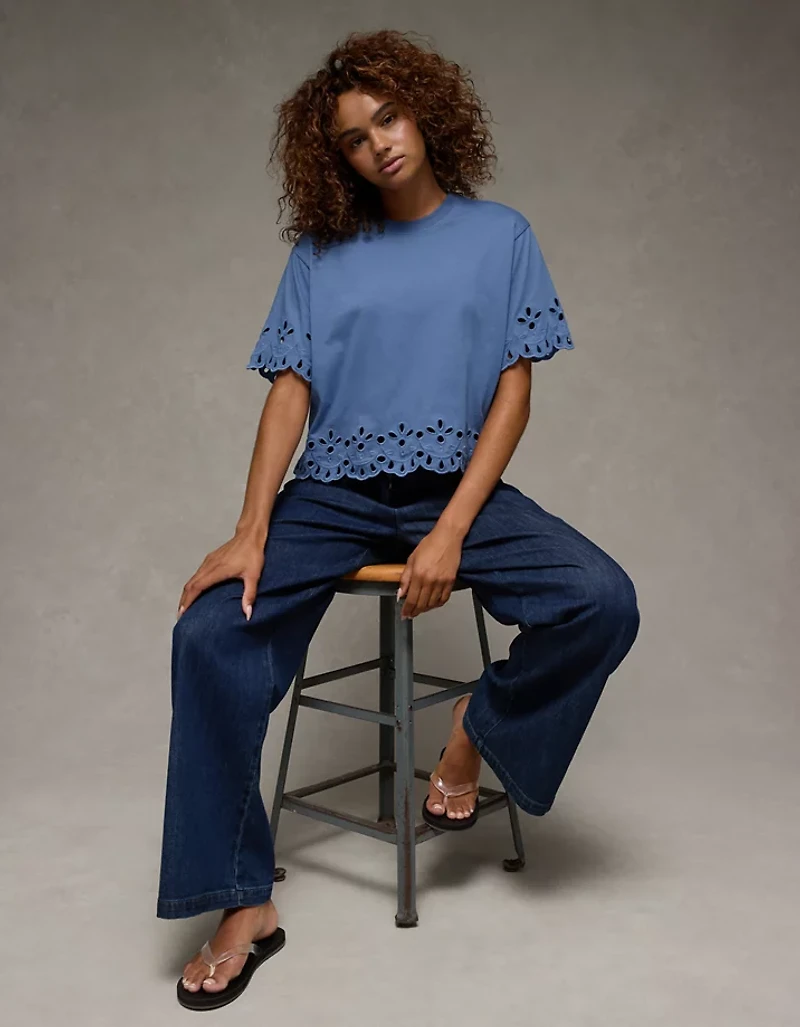 AE Boxy Eyelet T-Shirt