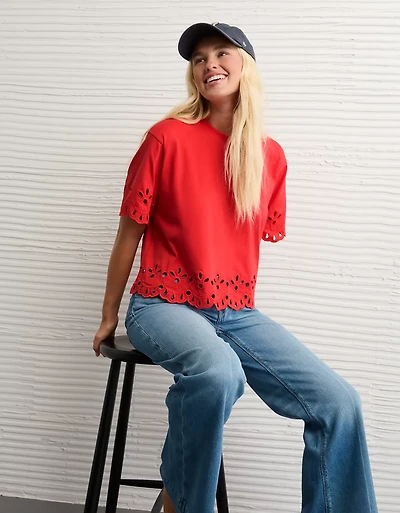 AE Boxy Eyelet T-Shirt