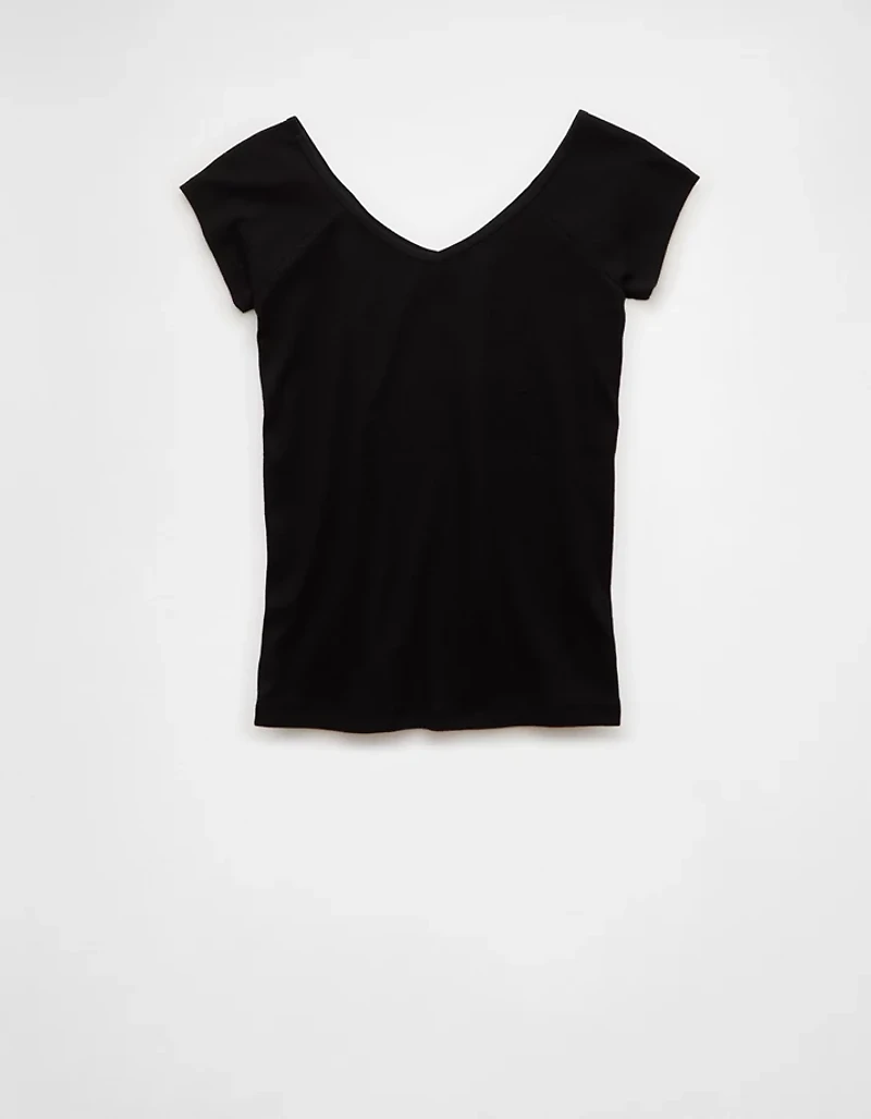 Petit t-shirt à encolure en V délavé au sel AE