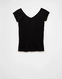 Petit t-shirt à encolure en V délavé au sel AE