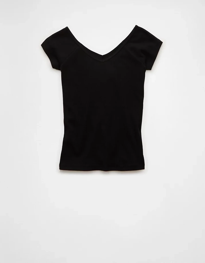 Petit t-shirt à encolure en V délavé au sel AE