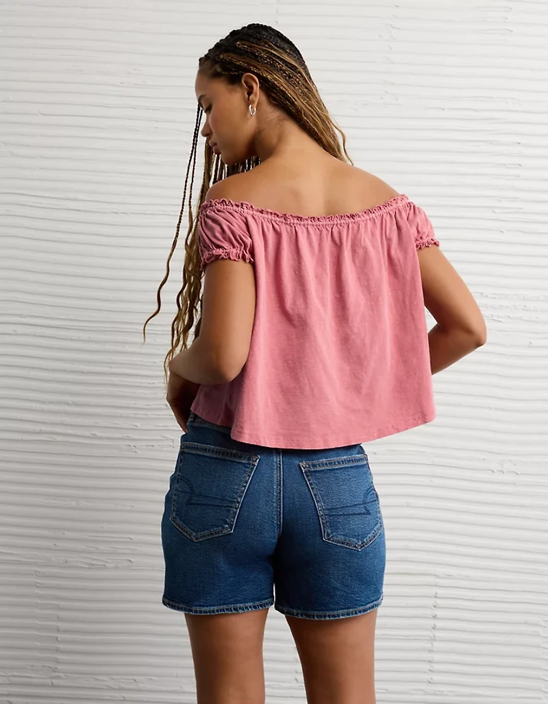 AE Sunchaser Knit Off The Shoulder Swing Top