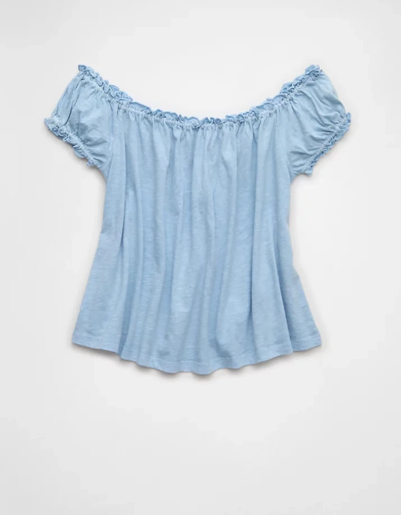 Haut évasé à épaules dénudées en tricot Vive le soleil AE