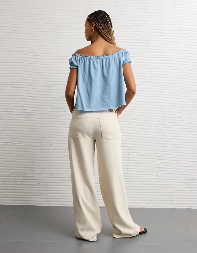 AE Sunchaser Knit Off The Shoulder Swing Top