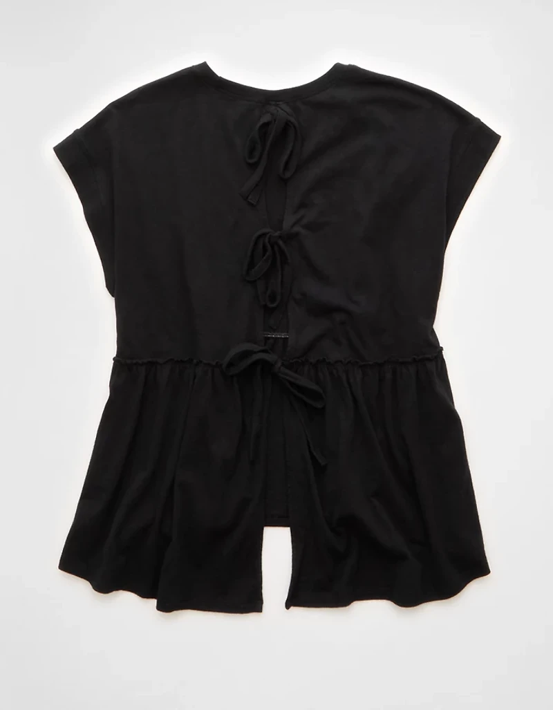 AE Sunchaser Knit Tie Back Babydoll T-Shirt