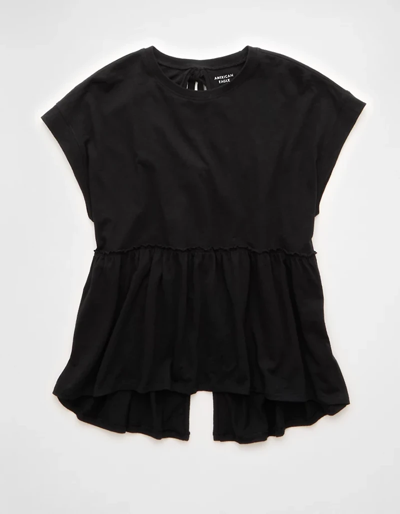 AE Sunchaser Knit Tie Back Babydoll T-Shirt