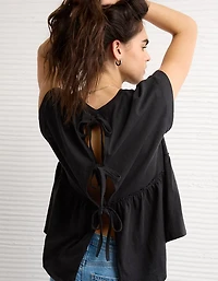 AE Sunchaser Knit Tie Back Babydoll T-Shirt