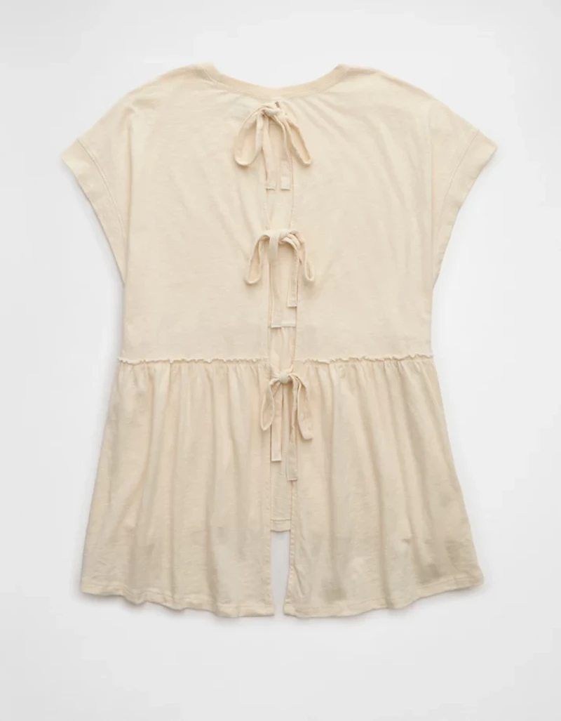 AE Sunchaser Knit Tie Back Babydoll T-Shirt