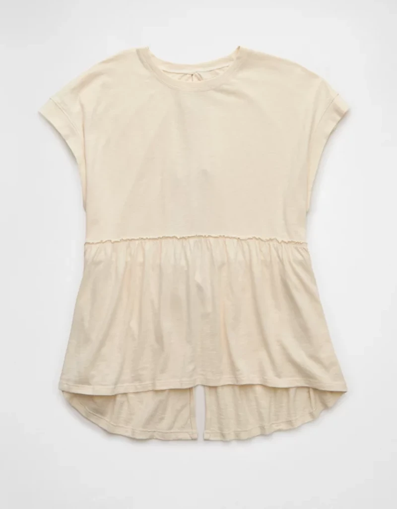 AE Sunchaser Knit Tie Back Babydoll T-Shirt