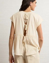 AE Sunchaser Knit Tie Back Babydoll T-Shirt