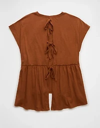 T-shirt nuisette noué au dos en tricot Vive le soleil AE