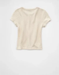 AE Cropped Crochet Knit T-Shirt