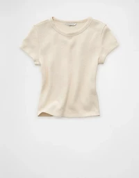 AE Cropped Crochet Knit T-Shirt