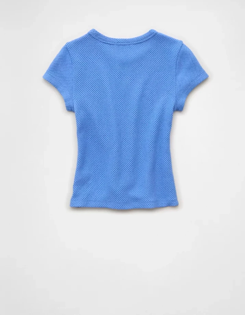 AE Cropped Crochet Knit T-Shirt