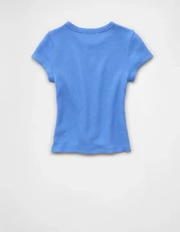 AE Cropped Crochet Knit T-Shirt