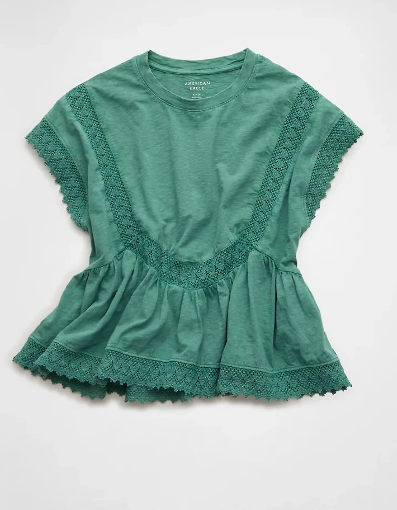 AE Sunchaser Lace Trim T-Shirt