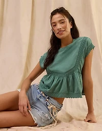 AE Sunchaser Lace Trim T-Shirt