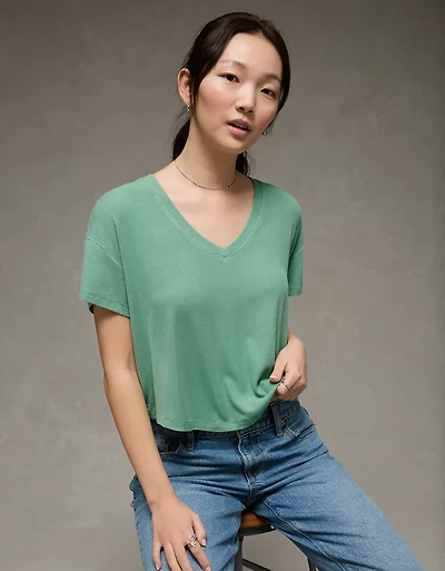 AE Soft & Sexy Ribbed V-Neck T-Shirt