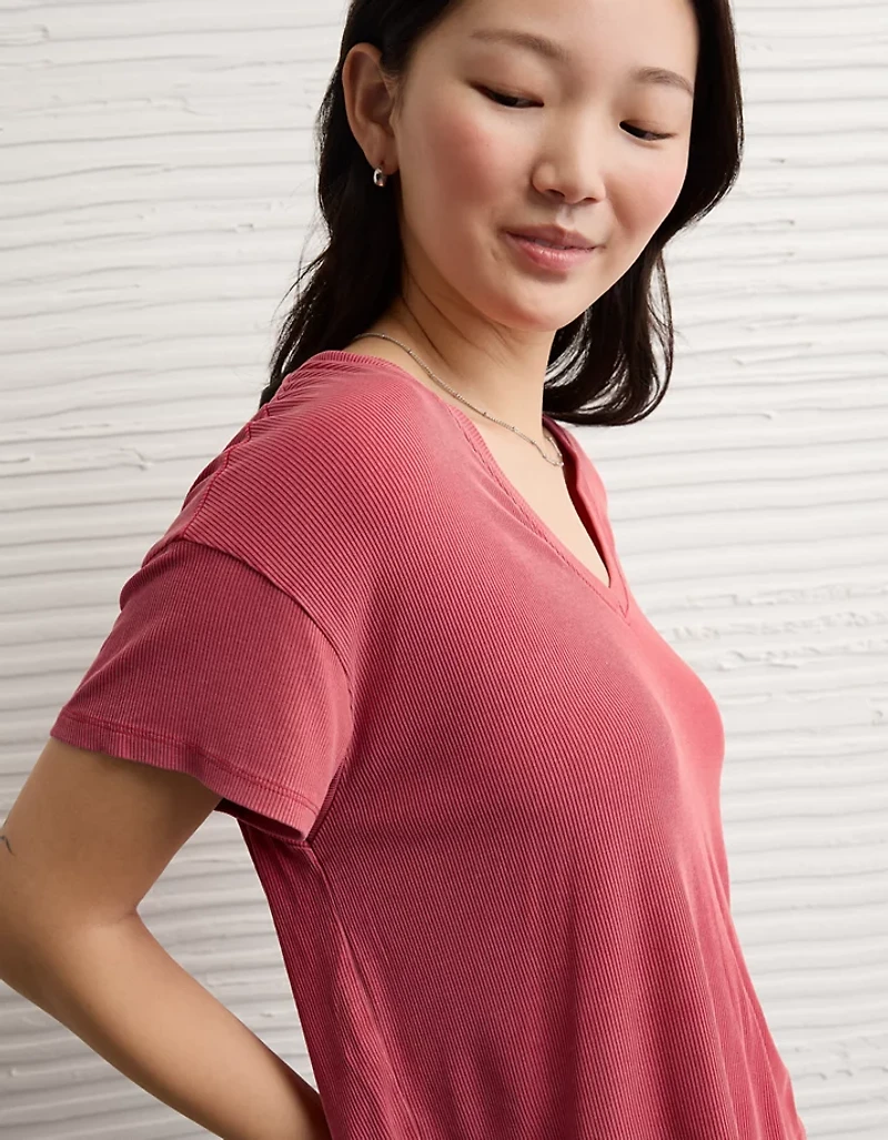 AE Soft & Sexy Ribbed V-Neck T-Shirt