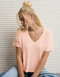 AE Soft & Sexy Ribbed V-Neck T-Shirt