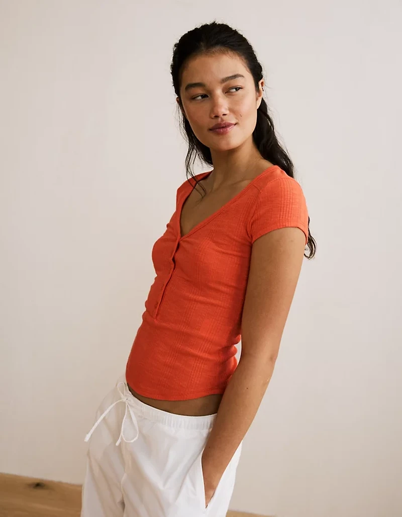AE V-Neck Henley T-Shirt