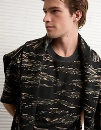 T-shirt camouflage surdimensionné poids lourd Luxe décontracté AE