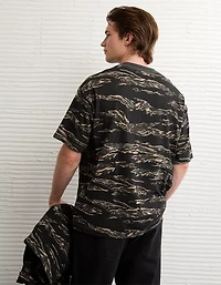 T-shirt camouflage surdimensionné poids lourd Luxe décontracté AE