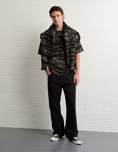 T-shirt camouflage surdimensionné poids lourd Luxe décontracté AE