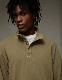 AE Boxy Long-Sleeve Mock Neck Shirt