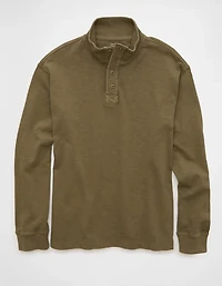 AE Boxy Long-Sleeve Mock Neck Shirt