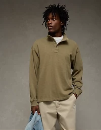 AE Boxy Long-Sleeve Mock Neck Shirt