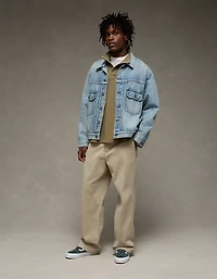 AE Boxy Long-Sleeve Mock Neck Shirt