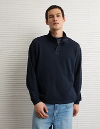 AE Boxy Long-Sleeve Mock Neck Shirt