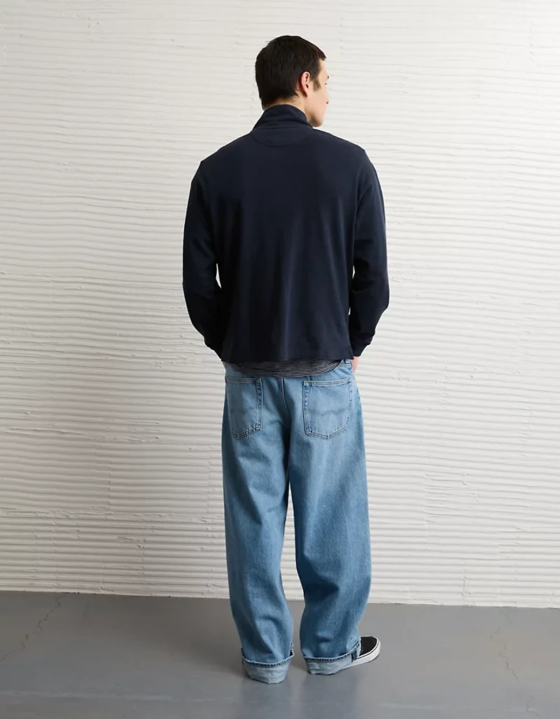 AE Boxy Long-Sleeve Mock Neck Shirt