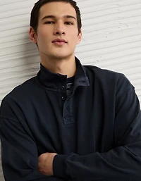 AE Boxy Long-Sleeve Mock Neck Shirt