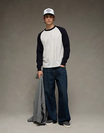 AE Boxy Long-Sleeve Baseball T-Shirt